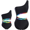 image:imageMommy and Me Swimsuits Family Swimsuits Matching Set Girls Womens One Piece Swimsuits Cover up Swimwear Bathing SuitsBlack Rainbow  One Shoulder