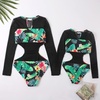 image:imageMommy and Me Swimsuits Family Swimsuits Matching Set Girls Womens One Piece Swimsuits Cover up Swimwear Bathing SuitsGreen Leaves