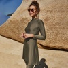 image:imageMuslim Swimsuits for Women Modest Islamic Swimwear Burkini Full Cover Rash Guard Top Pants Set Two Piece Bathing SuitsArmy Green  Split