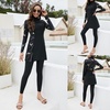 image:imageMuslim Swimsuits for Women Modest Islamic Swimwear Burkini Full Cover Rash Guard Top Pants Set Two Piece Bathing SuitsBlack
