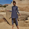 image:imageMuslim Swimsuits for Women Modest Islamic Swimwear Burkini Full Cover Rash Guard Top Pants Set Two Piece Bathing SuitsDark Blue