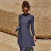 image:imageMuslim Swimsuits for Women Modest Islamic Swimwear Burkini Full Cover Rash Guard Top Pants Set Two Piece Bathing SuitsDark Blue