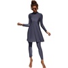 image:imageMuslim Swimsuits for Women Modest Islamic Swimwear Burkini Full Cover Rash Guard Top Pants Set Two Piece Bathing SuitsDark Blue