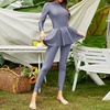image:imageMuslim Swimsuits for Women Modest Islamic Swimwear Burkini Full Cover Swimming Top Dress Pants Two Piece Bathing SuitsGray