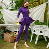 image:imageMuslim Swimsuits for Women Modest Islamic Swimwear Burkini Full Cover Swimming Top Dress Pants Two Piece Bathing SuitsPurple