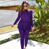 image:imageMuslim Swimsuits for Women Modest Islamic Swimwear Burkini Full Cover Swimming Top Dress Pants Two Piece Bathing SuitsPurple
