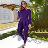 image:imageMuslim Swimsuits for Women Modest Islamic Swimwear Burkini Full Cover Swimming Top Dress Pants Two Piece Bathing SuitsPurple