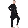 image:imagePlus Size Muslim Swimsuits for Women Modest Islamic Swimwear Burkini Full Cover Hijab Top Pants 3PCS Fat Bathing SuitsBlack Print