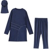 image:imagePlus Size Muslim Swimsuits for Women Modest Islamic Swimwear Burkini Full Cover Hijab Top Pants 3PCS Fat Bathing SuitsNavy Blue Print