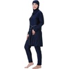 image:imagePlus Size Muslim Swimsuits for Women Modest Islamic Swimwear Burkini Full Cover Hijab Top Pants 3PCS Fat Bathing SuitsNavy Blue Print