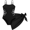 image:imageIDOPIP Girls One Piece Swimsuit with Beach Cover up Skirt 2 Piece Bathing Suit Adjustable Straps Swimwear Sets for Kids 716YBlack