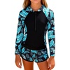 image:imageIDOPIP Girls Rash Guard Swimsuit 2 Piece Long Sleeve Bathing Suit for Kids UV Sun Protection Swimwear Set with Shorts 714YBlue
