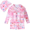 image:imageIDOPIP Kids Baby Boys Girls Float Suit Printed Floatation Swimsuit with Adjustable Buoyancy Floating Swimwear Toddler One Piece Bathing Suit Long Sleeve Swimming Beachwear with Cap Pink 34 Years
