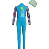 image:imageIDOPIP Kids Boys Girls Color Block One Piece Swimsuit Swimwear Long Sleeve Rash Guard Sunsuit Wetsuit Beachwear Bathing SuitBlue  Yellow  Boy