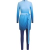 image:imageIDOPIP Muslim Burkini Swimsuit for Womens Gradient One Piece Swimsuit with Cover up Skirt  Pants 3PCS Modest Bathing SuitBlue