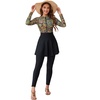 image:imageIDOPIP Muslim Burkini Swimsuits for Women Islamic Modest Swimwear Long Sleeve Full Cover Bathing Suit with Skirt Pants HijabBlack