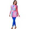 image:imageIDOPIP Muslim Burkini Swimsuits for Women Islamic Modest Swimwear Long Sleeve Rash Guard Beach Skirt Pants 3PCS Bathing SuitGradient