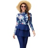 image:imageIDOPIP Muslim Burkini Swimsuits for Women Islamic Modest Swimwear Long Sleeve Swimdress Pants Hijab Full Cover Bathing SuitNavy Blue
