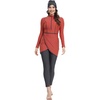 image:imageIDOPIP Muslim Burkini Swimsuits for Women Modest Swimwear Islamic Full Cover Rash Guard Top Pants with Hijab Bathing SuitsBrick Red