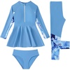 image:imageIDOPIP Muslim Swimsuits for Girls Kids Islamic Swimwear Burkini Full Long Sleeve Rash Guard Top Pants Modest Bathing Suit SetBlue 3pcs