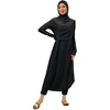 image:imageIDOPIP Muslim Swimsuits for Women with Hijab Islamic Burkini Swimwear Full Cover Long Sleeve Top Pants Dress Bathing SuitsBlack