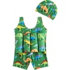 image:imageIDOPIP Toddler Boys Dinosaur Floatation Swimsuit Baby Float Suit Swim Vest with Buoyancy Floaties One Piece Bathing Suit 25TGreen Dinosaur