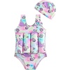 image:imageIDOPIP Toddler Girls Striped Floatation Swimsuit Baby Float Suit Swim Vest with Buoyancy Floaties One Piece Bathing Suit 48TPurple Whale