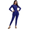 image:imageIDOPIP Women Modest Swimsuit Full Coverage Muslim Swimwear Burkini Long Sleeve Rash Guard 2 Piece Bathing Suit with Pants SetRoyal Blue