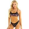 image:imageIDOPIP Women Sexy Lingerie Set Come Here Daddy Bra with Panty Set Anime Cosplay Underwear Sleepwear 2PCS Bikini Bathing SuitBlack