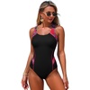 image:imageIDOPIP Womens Athletic One Piece Swimsuit Tummy Control Racerback Slimming Bathing Suit Modest Swimsuits for WomenRed