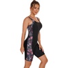 image:imageIDOPIP Womens One Piece Boyleg Swimsuit Athletic Modest Bathing Suit Summer Beachwear Swimming Suit Floral Surfing Rash GuardFireworks Print
