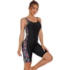 image:imageIDOPIP Womens One Piece Boyleg Swimsuit Athletic Modest Bathing Suit Summer Beachwear Swimming Suit Floral Surfing Rash GuardYellow Print