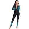 image:imageIDOPIP Womens One Piece Rash Guard Swimsuit UPF 50 Long Sleeve Zipper Sun Protection Surfing Swimwear Athletic Bathing SuitGreen Leaves