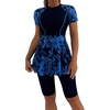 image:imageIDOPIP Womens Rash Guard Set 2 Piece Swimsuit Bathing Suit with Swimdress Shorts Modest Swimwear for Swimming Surfing BeachNavy Blue
