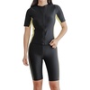 image:imageIDOPIP Womens Rash Guard Sets Color Block Two Piece Swimsuit Bathing Suits UV UPF 50 Swim Shirt with Shorts Bottom SwimwearYellow