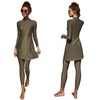 image:imageMuslim Swimsuits for Women Modest Islamic Swimwear Burkini Full Cover Rash Guard Top Pants Set Two Piece Bathing SuitsArmy Green  Split
