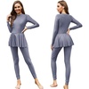 image:imageMuslim Swimsuits for Women Modest Islamic Swimwear Burkini Full Cover Swimming Top Dress Pants Two Piece Bathing SuitsGray