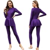 image:imageMuslim Swimsuits for Women Modest Islamic Swimwear Burkini Full Cover Swimming Top Dress Pants Two Piece Bathing SuitsPurple
