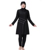 image:imagePlus Size Muslim Swimsuits for Women Modest Islamic Swimwear Burkini Full Cover Hijab Top Pants 3PCS Fat Bathing SuitsBlack Print
