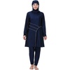 image:imagePlus Size Muslim Swimsuits for Women Modest Islamic Swimwear Burkini Full Cover Hijab Top Pants 3PCS Fat Bathing SuitsNavy Blue Print