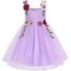image:imageIDOPIP Toddler Baby Embroidery Flower Girl Dress Tulle Pageant Wedding Gown  for Kids Wedding Bridesmaid Formal Party Prom Gown Little Princess First Communion Birthday Graduation Floral Tulle DressPurple