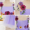 image:imageIDOPIP Toddler Baby Embroidery Flower Girl Dress Tulle Pageant Wedding Gown  for Kids Wedding Bridesmaid Formal Party Prom Gown Little Princess First Communion Birthday Graduation Floral Tulle DressPurple