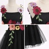 image:imageIDOPIP Toddler Baby Embroidery Flower Girl Dress Tulle Pageant Wedding Gown  for Kids Wedding Bridesmaid Formal Party Prom Gown Little Princess First Communion Birthday Graduation Floral Tulle DressBlack