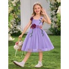 image:imageIDOPIP Toddler Baby Embroidery Flower Girl Dress Tulle Pageant Wedding Gown  for Kids Wedding Bridesmaid Formal Party Prom Gown Little Princess First Communion Birthday Graduation Floral Tulle DressPurple