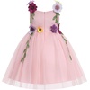 image:imageIDOPIP Toddler Baby Embroidery Flower Girl Dress Tulle Pageant Wedding Gown  for Kids Wedding Bridesmaid Formal Party Prom Gown Little Princess First Communion Birthday Graduation Floral Tulle DressPink