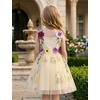 image:imageIDOPIP Toddler Baby Embroidery Flower Girl Dress Tulle Pageant Wedding Gown  for Kids Wedding Bridesmaid Formal Party Prom Gown Little Princess First Communion Birthday Graduation Floral Tulle DressApricot
