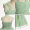 image:imageIDOPIP Toddler Girls Birthday Dress Tulle Smocked Pageant Summer Sundress  Baby Girls Tutu Dress Sleeveless Bowknot Straps Dress Casual Back to School Graduation Gown for Cake Smash Photo PartySage Green