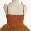 image:imageIDOPIP Toddler Girls Birthday Dress Tulle Smocked Pageant Summer Sundress  Baby Girls Tutu Dress Sleeveless Bowknot Straps Dress Casual Back to School Graduation Gown for Cake Smash Photo PartyCaramel
