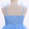 image:imageIDOPIP Toddler Girls Birthday Dress Tulle Smocked Pageant Summer Sundress  Baby Girls Tutu Dress Sleeveless Bowknot Straps Dress Casual Back to School Graduation Gown for Cake Smash Photo PartyBlue