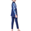 image:imageMuslim Swimsuits for Girls Kids Butterfly Islamic Swimwear Burkini Full Cover Hijab Top Pants Swim Costume Bathing SuitBlue Floral  Long